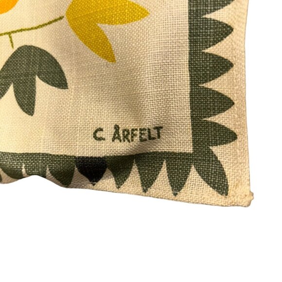C arfelt 2 Vintage 60s Scandinavian Folk Art Bird Linen Mid Century plac… - Picture 3 of 3
